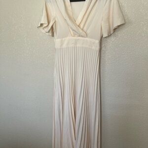 SHEIN Cream Maxi Dress with Pleats